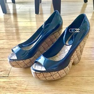 Vintage Chanel Open-toe Platform Shoes